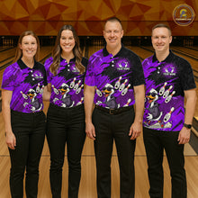 Load image into Gallery viewer, Purple Funny Duck Bowling Shirt for Men Custom Bowling Team Jersey Bowling League Polo &amp; Quarter-Zip QZT944