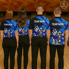 Load image into Gallery viewer, Blue Funny Duck Bowling Shirt for Men Custom Bowling Team Jersey Bowling League Polo &amp; Quarter-Zip QZT944