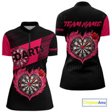 Load image into Gallery viewer, Personalized Pink Dart Shirt for Couples Valentine Dart Jersey for Women Dartboard Shirt for Team DHT9
