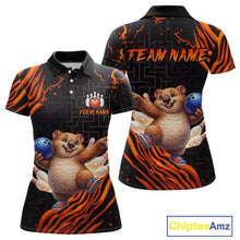 Load image into Gallery viewer, Orange Funny Wombat Bowling Shirt for Women Custom Bowling Jersey Polo &amp; Quarter-Zip Bowling Outfit  QZT923