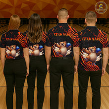 Load image into Gallery viewer, Orange Funny Wombat Bowling Shirt for Women Custom Bowling Jersey Polo &amp; Quarter-Zip Bowling Outfit  QZT923