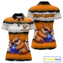 Load image into Gallery viewer, Custom Orange Wombat Bowling Shirt for Women Bowling League Jersey Polo &amp; 1/4-Zip Bowling Outfit QZT925
