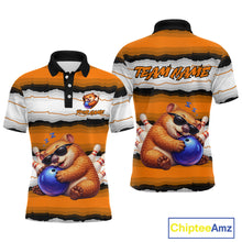 Load image into Gallery viewer, Custom Orange Wombat Bowling Shirt for Men Bowling League Jersey Polo &amp; 1/4-Zip Bowling Outfit QZT925