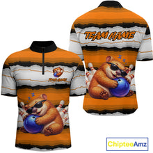 Load image into Gallery viewer, Custom Orange Wombat Bowling Shirt for Men Bowling League Jersey Polo &amp; 1/4-Zip Bowling Outfit QZT925