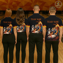 Load image into Gallery viewer, Personalized Tiger Bowling Shirt Orange Funny Bowling Team League Jersey for Men QZT832