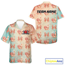 Load image into Gallery viewer, Custom Floral Crab Bowling Hawaiian Shirts for Men Women Bowling Team Jersey QZT1071