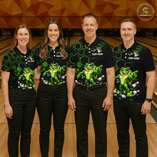 Load image into Gallery viewer, Custom Funny Green Frog Bowling Team Jersey Ugly Bowling Shirt for Women Polo &amp; 1/4-Zip QZT844