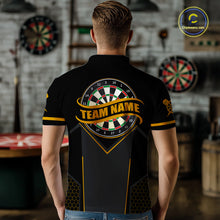 Load image into Gallery viewer, Personalized Yellow Dart Team Shirt for Men Custom Dart Jersey Polo &amp; 1/4-Zip Dartboard Outfit DHT16