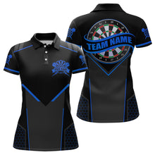 Load image into Gallery viewer, Personalized Blue Dart Team Shirt for Women Custom Dart Jersey Polo &amp; 1/4-Zip Dartboard Outfit DHT16