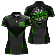 Load image into Gallery viewer, Personalized Green Dart Team Shirt for Women Custom Dart Jersey Polo &amp; 1/4-Zip Dartboard Outfit DHT16