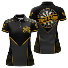 Load image into Gallery viewer, Personalized Yellow Dart Team Shirt for Women Custom Dart Jersey Polo &amp; 1/4-Zip Dartboard Outfit DHT16
