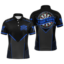 Load image into Gallery viewer, Personalized Blue Dart Team Shirt for Men Custom Dart Jersey Polo &amp; 1/4-Zip Dartboard Outfit DHT16