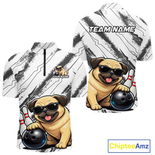 Load image into Gallery viewer, Funny Pug Dog Bowling Team Shirt for Men Custom Bowling Jersey Polo &amp; 1/4-Zip Bowling Unisex QZT984