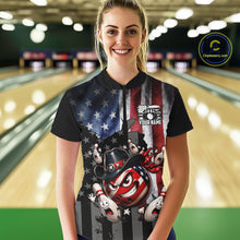 Load image into Gallery viewer, Person wearing a colorful t-shirt with graphics in a bowling alley