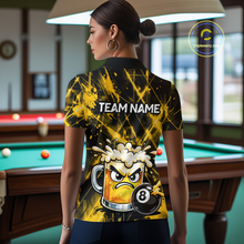 Load image into Gallery viewer, Custom Yellow Funny Beer Billiard Shirt for Women Billiard Jersey 8 Ball Pool Shirt Outfit BHT23