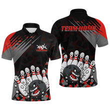 Load image into Gallery viewer, Custom Red Funny Bowling Shirt Crazy Bowling Jersey Men Polo &amp; 1/4 Zip Bowling Outfit QZT785