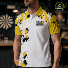 Load image into Gallery viewer, Custom Funny Beer Dart Shirt Argyle Dart Team Jersey for Men Dartboard Polo &amp; Quarter-Zip Shirts DHT14