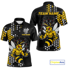 Load image into Gallery viewer, Custom Funny Bee Dart Team Shirt for Men Dart League Jersey Polo &amp; 1/4-Zip Dartboard Shirt Outfit DHT17