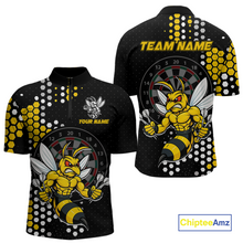 Load image into Gallery viewer, Custom Funny Bee Dart Team Shirt for Men Dart League Jersey Polo &amp; 1/4-Zip Dartboard Shirt Outfit DHT17