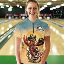 Load image into Gallery viewer, Custom Funny Crawfish Bowling Team Shirt for Women Bowling Jersey League Outfit QZT855
