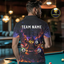 Load image into Gallery viewer, Custom Owl Witch Billiard Shirt for Men 8 Ball Billiard Jersey Pool Shirt Polo &amp; 1/4 Zip Unisex BHT3