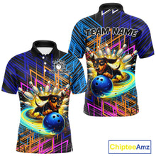 Load image into Gallery viewer, Multicolor Funny Dachshund Bowling Shirt Custom Bowling Team Jersey for Men Polo &amp; Quarter-Zip Bowling Outfit QZT941
