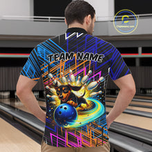Load image into Gallery viewer, Multicolor Funny Dachshund Bowling Shirt Custom Bowling Team Jersey for Men Polo &amp; Quarter-Zip Bowling Outfit QZT941