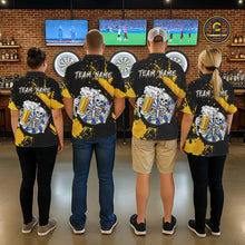 Load image into Gallery viewer, Custom Yellow Skeleton Dart Jersey for Team Polo &amp; 1/4 Zip Beer Dartboard Shirts Dart Jerseys Gift for Women DHT3