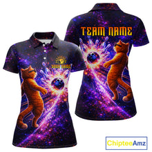 Load image into Gallery viewer, Galaxy Funny Cat Bowling Shirt for Women Custom Bowling League Jersey Polo &amp; Quarter-Zip Bowler Gift QZT918