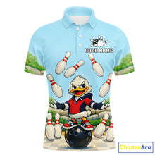 Load image into Gallery viewer, Personalized Funny Duck Bowling Team Shirt for Men Bowling Jersey Performance Polo &amp; 1/4-Zip QZT45