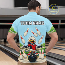 Load image into Gallery viewer, Personalized Funny Duck Bowling Team Shirt for Men Bowling Jersey Performance Polo &amp; 1/4-Zip QZT45
