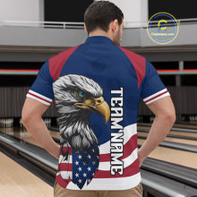 Load image into Gallery viewer, Custom US Flag Eagle Bowling Team Shirt for Men Bowling League Jersey Polo &amp; Quarter-Zip QZT816