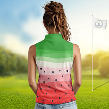 Load image into Gallery viewer, Funny Watermelon Polo Shirt, Womens Sleeveless Golf Polo Shirt Custom Watermelon Pattern Team Golf Top NHN0182