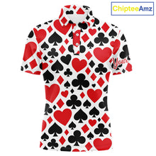 Load image into Gallery viewer, Poker Mens Golf Polo Shirt Custom Name Funny Golf Top For Team, Golfer Gift For Men NHN0189