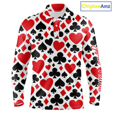 Load image into Gallery viewer, Poker Long Sleeve Golf Polo Shirt Custom Name Funny Golf Top For Team, Golfer Gift For Men NHN0189