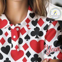 Load image into Gallery viewer, Poker Womens Golf Polo Shirt Custom Name Funny Golf Top For Team, Golfer Gift For Ladies NHN0189
