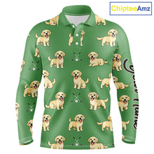 Load image into Gallery viewer, Long Sleeve Golf Polo Shirt Custom Funny Labrador Retriever Team Mens Golf Top, Dog Lover Gift NHN0215