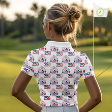 Load image into Gallery viewer, USA 250th Anniversary Womens Golf Polo Shirt Custom Golf Pattern Team Patriotic American Golf Tops NHN0231