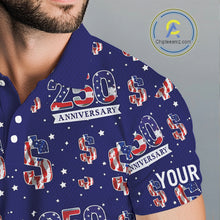 Load image into Gallery viewer, USA 250th Anniversary Mens Golf Polo Shirt Custom Patriotic American Flag Independence Team Golf Tops NHN0235