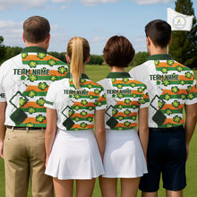 Load image into Gallery viewer, Mens Golf Polos Shirts Custom Green Clover St Patricks Day Pattern Ireland Flag Golf Top Shirt NHN0139