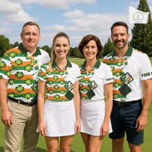 Load image into Gallery viewer, Mens Golf Polos Shirts Custom Green Clover St Patricks Day Pattern Ireland Flag Golf Top Shirt NHN0139
