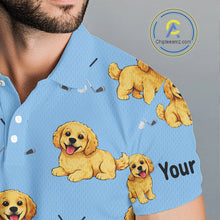 Load image into Gallery viewer, Mens Golf Polo Shirt Custom Funny Cockapoo Blue Pattern Team Mens Golf Tops, Dog Lover Gift NHN0209