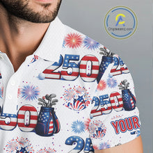 Load image into Gallery viewer, America 250th Anniversary Golf Polo Shirt For Men, Patriotic USA Golf Shirts, Group Golf Gift NHN0233