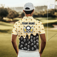 Load image into Gallery viewer, Mens Golf Polo Shirt Beer Skull Golf Pattern Custom Team Golf Tops For Men, Funny Golf Gifts NHN0200