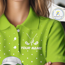 Load image into Gallery viewer, Funny Alligator Golf Polo Shirt For Women Custom Name Green Ladies Golf Apparel Funny Golf Gifts NHN0104