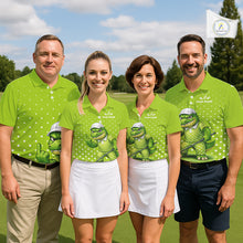 Load image into Gallery viewer, Funny Alligator Golf Polo Shirt For Men Custom Name Green Mens Golf Apparel Funny Golf Gifts NHN0104
