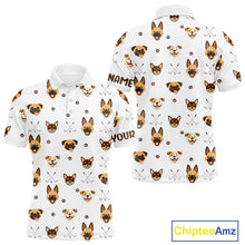 Load image into Gallery viewer, Funny Mens Golf Polo Shirt Custom Dog Golf Shirts White Golf Polo For Men, Golf Gifts NHN0108