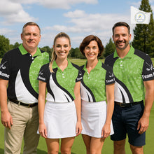 Load image into Gallery viewer, Green And White Womens Golf Polo Shirt Custom Black Golf Shirts For Ladies, Golf Gifts Apparel NHN0110