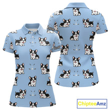 Load image into Gallery viewer, Womens Golf Polo Shirt Custom Funny French Bulldog Team Ladies Golf Tops, Dog Lover Gift NHN0212