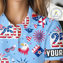 Load image into Gallery viewer, America 250th Anniversary Golf Polo Shirt For Women, Patriotic USA Golf Shirts, Independence Golf Gift NHN0232